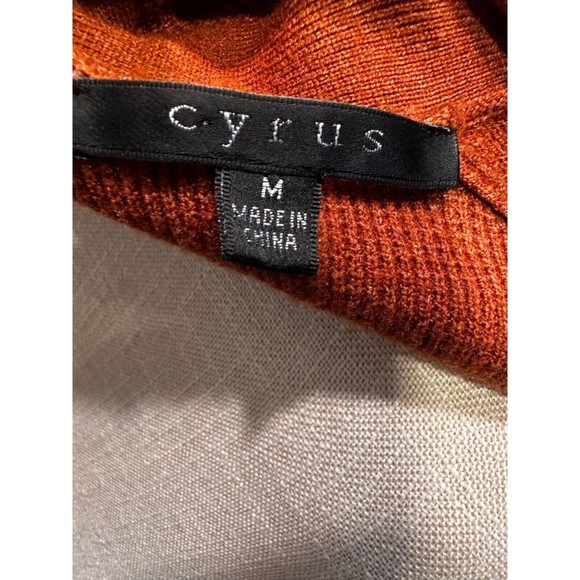 Cyrus Open Front Extra Long Pockets Cardigan Rust Brown Classic Knit medium - Picture 14 of 15